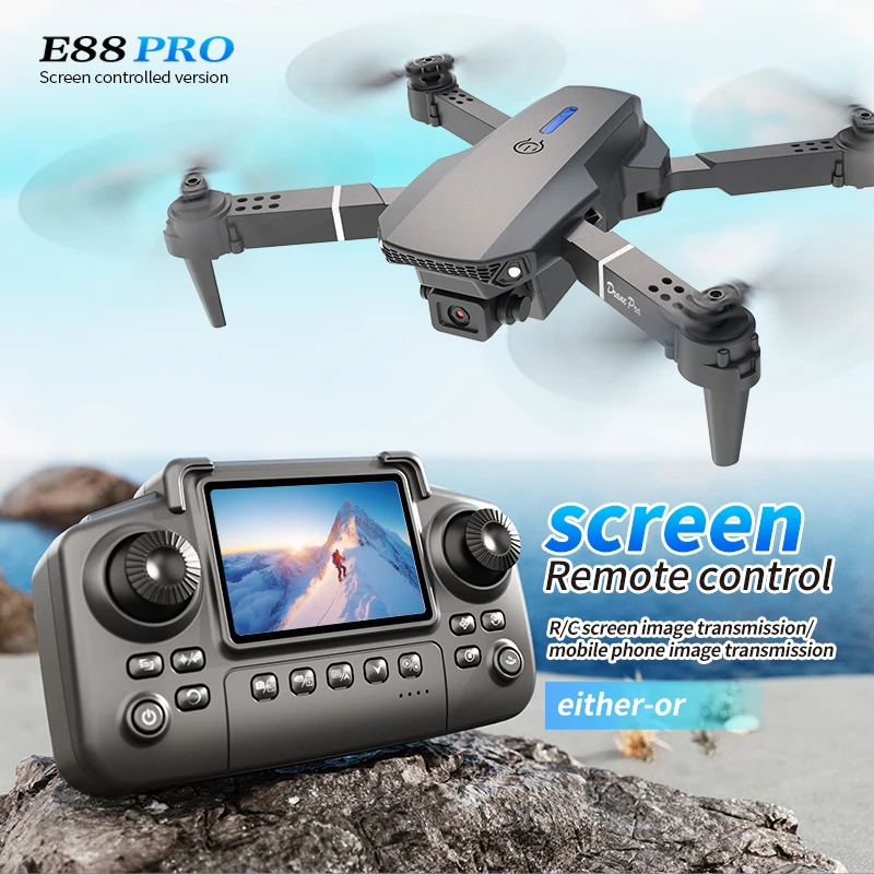 Drone Camera Mount - โดรนรุ่น Professional E88 PRO พร้อมหน้าจอ กล้อง